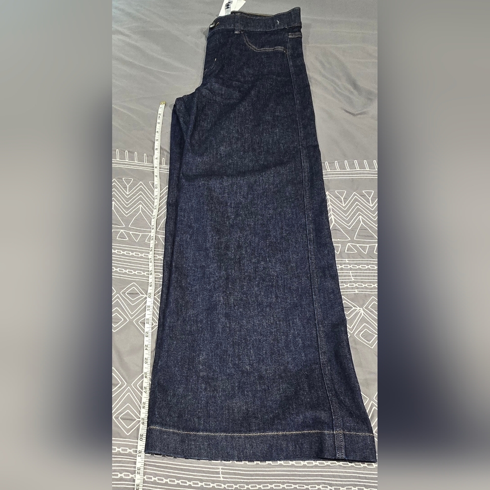 SPANX High Waisted Wide Leg Denim In Raw Indigo Size Large - Picture 3 of 9